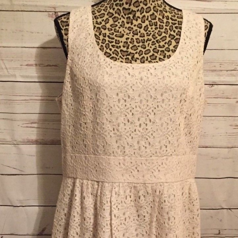ANN TAYLOR LOFT IVORY LACE DRESS SIZE 14